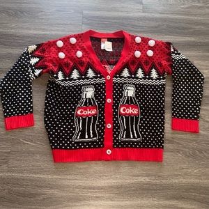 Coca Cola Holiday cardigan sweater XL New Coke